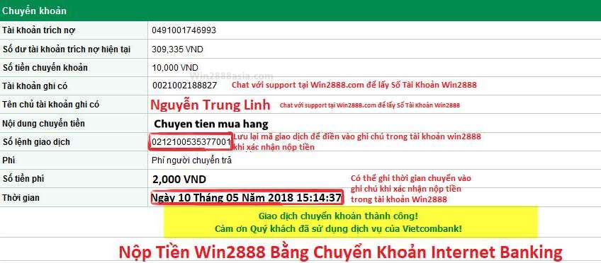 Nạp tiền Win2888