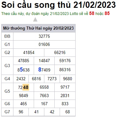 Soi cầu song thủ 21/02/23