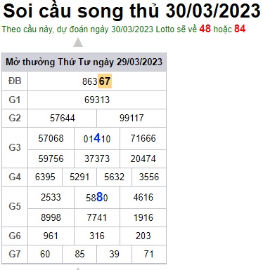 Soi cầu song thủ 30/3/23