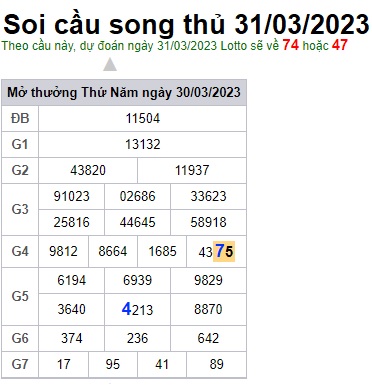 Soi cầu song thủ 31/3/23