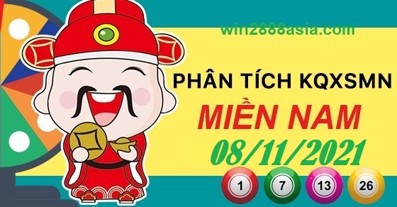 Soi cầu XSMN 8-11-2021 Win2888 Chốt số Dàn Đề Miền Nam thứ 2